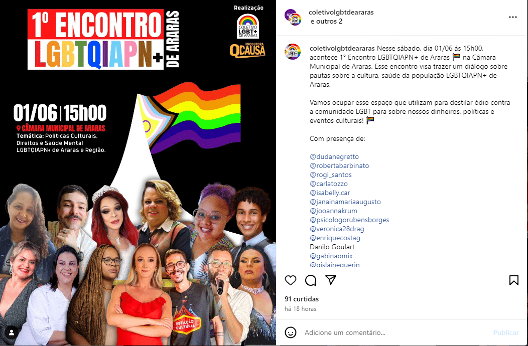 Noticias de Araras | Câmara Municipal sedia 1º Encontro LGBTQIAPN+ de Araras, SP